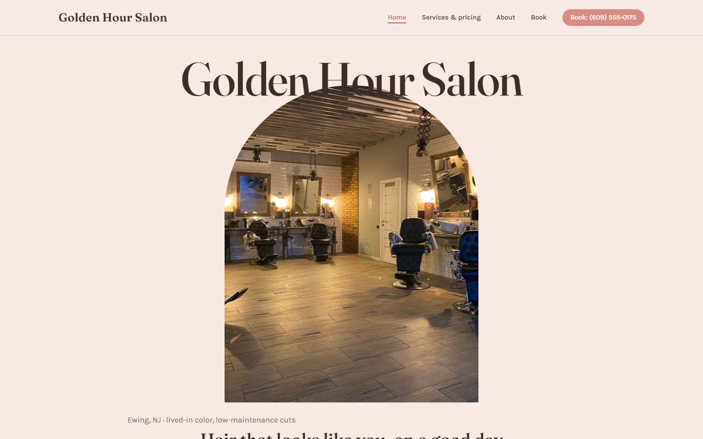 Golden Hour Salon — home page
