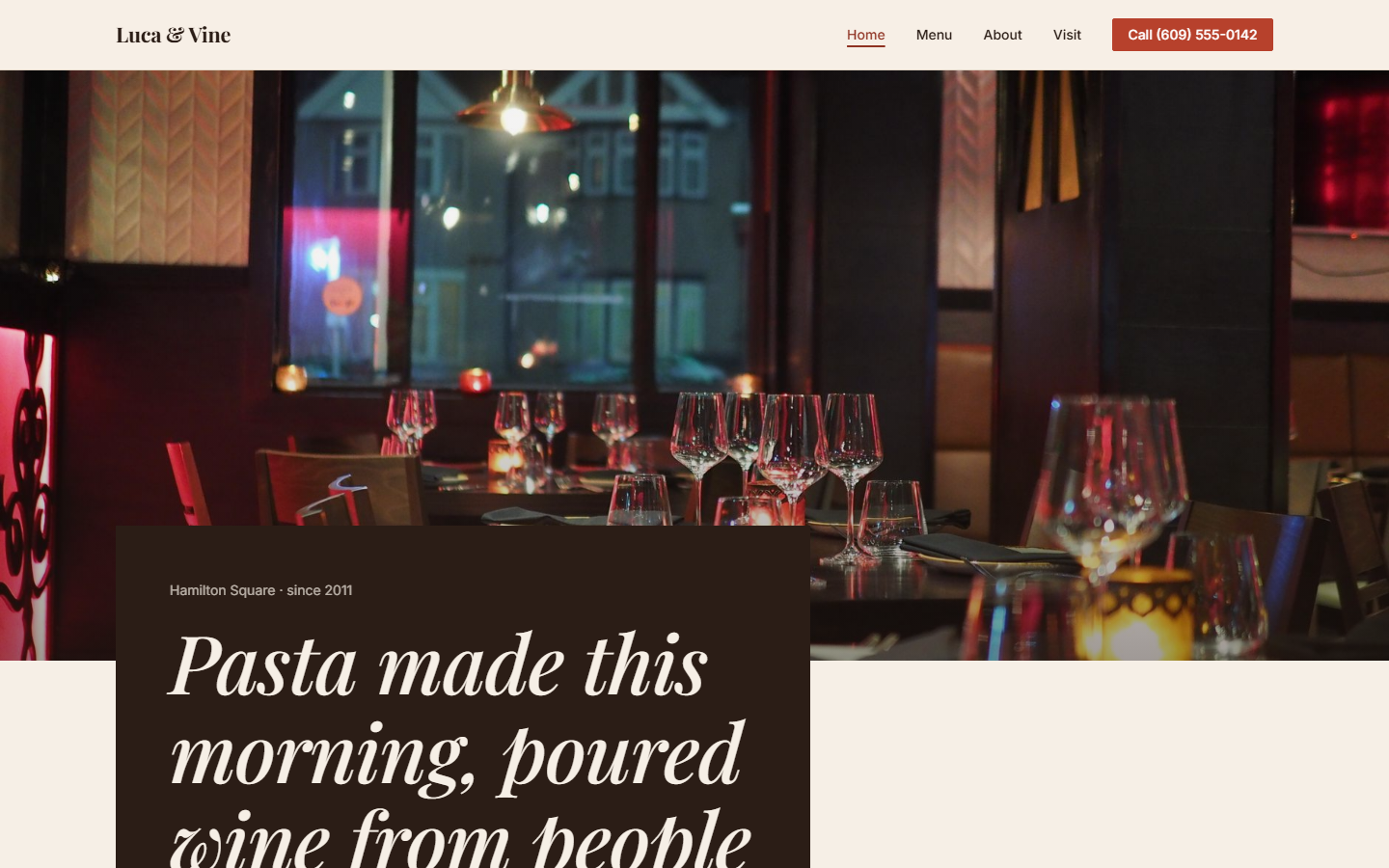 Luca & Vine — home page