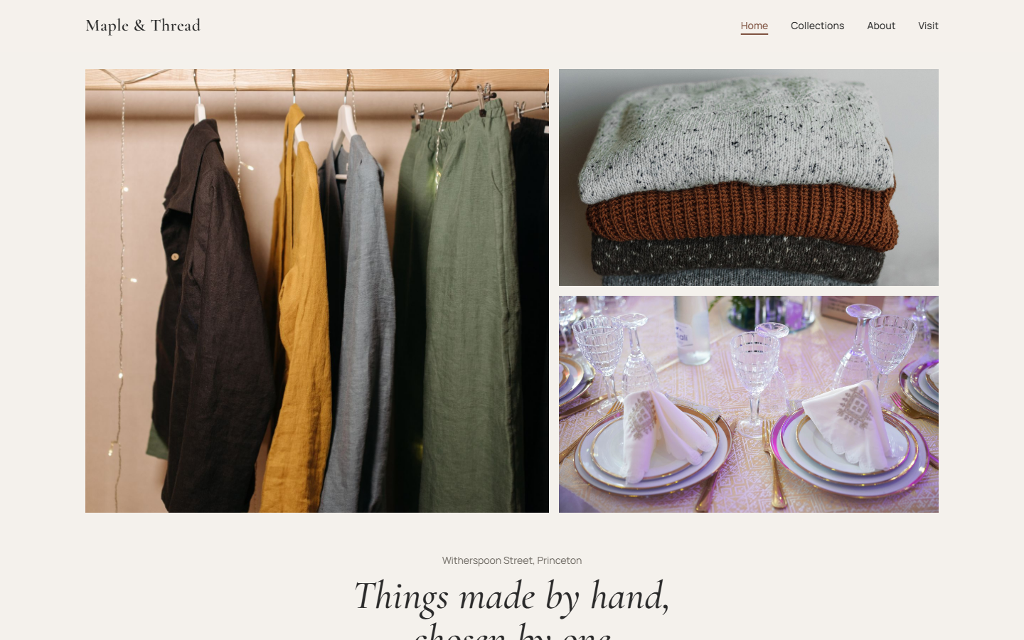 Maple & Thread — home page